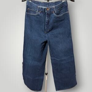 Vintage 70s Sticky Fingers USA Jeans Wide Leg Flare Dark Blue 33x29 Talon Zip